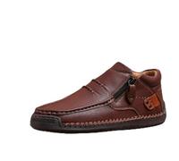 Men's Lightweight Driving Shoes - Handmade PU Leather Slip-Ons with Dual Closure, Anti-Slip Traction, Spacious Toe Box - Perfect for Commuting & Social Events (4 Colors + Bonus Socks)(A,41)
