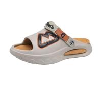 Men's Lightweight EVA Slides Cushioned Sports Sandals for Beach Pool Gym Recovery Slip on Open Toe Mules for Summer Holiday Indoor Outdoor Grey