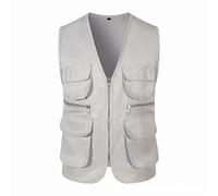 Mens Lightweight Gilet Cotton Rich Waistcoat Jacket Multi Pocket Vest Outdoor Fishing Camping Activewear Sleeveless Traveling Photography Hiking Hunting Tactical Outerwear Gilet