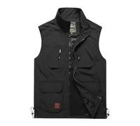 Mens Lightweight Gilet With Pockets | Work Gilet For Men Uk Cargo Vest Multifunctional Multi-Pocket Gilet Full-Zip Tactical Waistcoat Durable Casual Gilet Flexible Outdoor Waistcoat Cotton Gilet