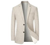 Men's Lightweight Jacket Elegant Jacket Sporty Leisure 2-Button Blazer Coat Regular Fit Men's Jacket Sporty Slim Fit Blazer Men Modern Leisure Jacket Business Suit Jacket Festival Outfit, beige, XXXL