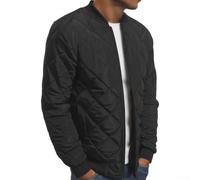 Men's Lightweight Mesh Baseball Jacket L-3XL Stand Collar(Black XL)