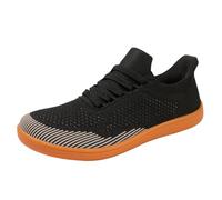 Men's Lightweight Mesh Running Shoes with Lace up Design, Breathable Knitted Trainers for Men, Soft Cushioned Sole Sneakers, Flexible Fit, Low Top Athletic Footwear, Anti Slip Outsole Brown