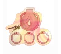 Men's Lightweight Practical Protective Cage Resin Sports Accessory with 4 Rings -UKZ64a (Pink-a, L)