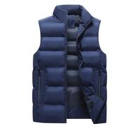 Men's Lightweight Puffer Gilet Plus Size Winter Quilted Body Warmer Warm Windproof Outerwear Slim Fit Padded Gilets with Zip Pockets Thermal Vest Sleeveless Jackets Zipper Puffer Coat for Men