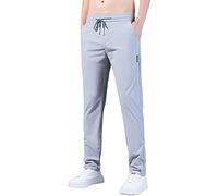 Mens Lightweight Trousers Slim: Mens Quick Dry Stretch Pants Drawstring Walking Trousers Outdoor Hiking Trousers with Pockets Tracksuit Bottoms Mens Running Joggers Men's Casual Trousers Grey