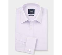 THE SAVILE ROW COMPANY LONDON Men's Classic Fit Cotton Twill Double Cuff Formal Shirt - Lilac - 19.5" Collar - Standard
