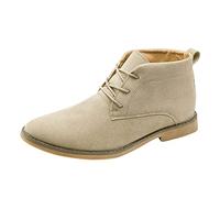 Men's Lined Ankle Boots, Leather Boots, Business Classic Faux Leather Shoes, Large Sizes, Fashionable Work Boots, Vintage Lace-Up Boots, Short Boots, Flat Western Shoes, a, 9 UK