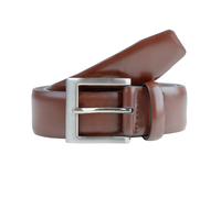 Men's Lined Leather Belt with Satin Nickel Buckle