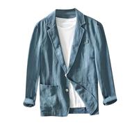 Men's Linen Jacket Blazer Leisure Suit Jacket Two Button Lightweight Sports Coats Slim Fit Leisure Jacket Sporty Leisure Two Button Lightweight Sports Coats