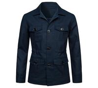 Men's Linen Safari Jacket Lightweight Safari Casual Jacket Men's Autumn Safari Blazer Outwear