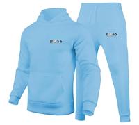 Men's Linen Sets Contrast Full Zip Sports Jacket Casual Joggers Drawstring Elasticated Waist 2 Piece with Zipper Pockets Jogger Suit Casual Shirt und Pants mit Drawstring Xmas Gift B-Blue