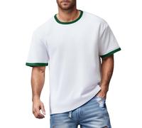 Mens Linen Shirts Short Sleeved Summer Regular Fit Cotton Shirt Button Down Hawaiian Holiday Tops Lightweight Gym Running T Shirt Men Breathable Activewear Basic (Army Green,L)