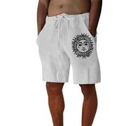 Mens Linen Trousers - Men's Cotton Linen Pants Cotton Linen Drawstring Trousers Men Drawstring Summer Trousers Wide Leg Pants Power Pants White