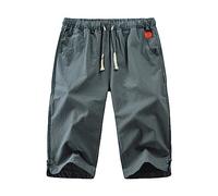 Mens Linen Trousers - Men's Linen Cotton Trousers Long Casual Summer Trousers for Men Athletic Comfortable Boho Pant Man Wide Leg Yoga Lounge Sweatpants Bottoms with Pockets Army Green
