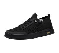 Mens lip n Shoes Men Sports Shoes Flat Bottom Lightweight Mesh Breathable Slip Comfortable Solid Color Simple Features: Mens Trainers Size 10.5 UK (Black, 8)