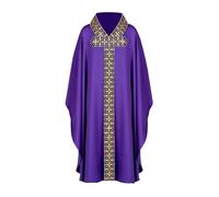 Men's Liturgical Robe, Cape for Catholic Adult Priest Measuring Gown Cape with Embroidered Renaissance Church Priest Vestments Muslim Clothing Medieval Gown for Halloween Party