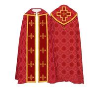 Men's Liturgical Robe, Cape for Catholics with Embroidered Adult Priest Measuring Gown Cape Renaissance Church Priest Muslim Clothing Medieval Gown for Halloween Party S-5XL