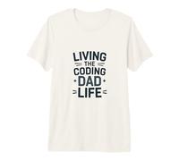 Mens Living The Coding Dad Life Funny Programmer Father Premium T-Shirt
