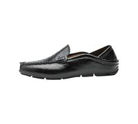 Men's Loafers Faux Leather Flat Breathable Casual Shoes Lightweight Comfortable Moccasins Retro Handmade Slip On Driving Business Shoes Zero-Drop Hands-Free Footwear Shallow Mouth Black
