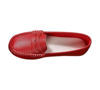 Men's Loafers Flat Slip-on Driving Shoes Breathable Casual Moccasin Shoes Casual Lightweight Wide Fit Ladies Flat Shoes Soft Sole Comfortable F aux Leather (Red, 6)