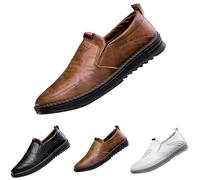 Mens Loafers Leather Shoes Summer Casual Driving Shoes Trend Breathable Fashion Comfy Slip-On Walking Flats Formal Business Dress Shoe dad Gifts Footwear UK 7 Coffee