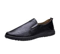 Mens Loafers Shoes Casual Driving Shoes Trend Breathable Fashion Comfy Classic Black Brown Slip-On Walking Flats Formal Business Dress Shoe dad Gifts Footwear UK 6.5 Black