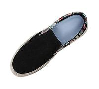 Mens Loafers Slip On Sneaker Low Top Canvas Shoes Ligthweight Breathable Flat Boat Shoes Unisex's Comfortable Outdoor Hiking Trekking Trainers for Walk Sport Running Driving Large Size Black