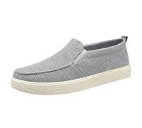 Mens Loafers Slip On Walking Shoes Low-Top Gym Sports Running Shoes Lightweight Comfortable Work Loafers Shoe Soft Flat Driving Trainers Breathable Canvas Sneakers Plimsolls Indoor Outdoor Grey