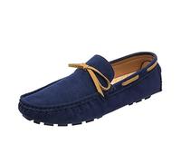 Men's Loafers Square Toe Vegan Leather Boat Driving Loafers Lightweight Comfortable Flexible Casual Fashion Slip-on(Blue,10 UK)