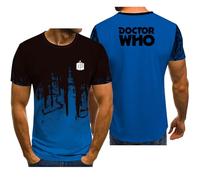 Mens Logo T-Shirt for Doctor Who Breathable Quick Dry Short Sleeve Gym Running Sports Crew Neck Tees Tops Moisture Wicking Fitness Training Suit,Blue-S