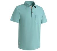 Mens Long and Short Sleeve Polo Shirts Pocket Casual Solid Cotton Blend Drop Cut Collared Polo Shirts for Men, Grey Green, XL