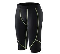 Mens Long Compresssion Shorts Below Knee 3/4 Length Gym Sweat Jogger Shorts Workout Athletic Performance Running Base Layer Shorts Quick Drying Sweat-Wicking Skinny Exercise Sport Undershorts Green