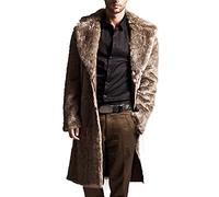 Men's long fur coat, faux fur jacket, men's suede jacket, winter jacket, parka, faux fur wind coat, men's winter jacket, coat, faux fur jacket, fleece jacket, plush jacket, winter coat, brown, XXXL