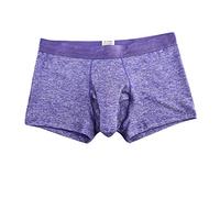Mens Long Penis Pouch Boxers Shorts Sexy Breathable Elephant Bulge Underwear with Elastic Waistband Soft Short Trunks Anti Chafing Sexy Underpants for The Bedroom Purple