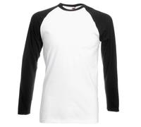 Men's Long Sleeve Baseball Tee - Fruit of the Loom T-shirt Raglan Top