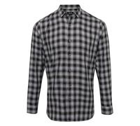 Mens Long Sleeve Check Shirt 100% Cotton Poplin Office Work Casual Workwear Top