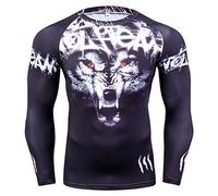 Men's Long Sleeve Compression T-Shirt - Rash Guard Sports Top Cool Dry Stretch Body Shaper Running Shirt Colourful Skull Printing Stretch Breathable Rash Guard for Running Cycling Hiking Training