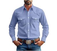 Men's Long Sleeve Dress Shirts Solid Color Casual Formal Classic Button Down Shirt Lightweight Soft Breathable Summer Tee Smart Oxford Wicking Quick Dry Outdoor Pullover Pockets Hiking Fishing Golf