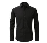 Men's Long Sleeve Dress Shirts Stain Shield Stretch Non Iron Business Casual Button Down Shirts Casual Business Party Dress Shirt with Chest Pocket Men Regular Fit Wedding Party Work Shirt Office