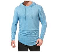 Men's Long Sleeve Hoodie, Men's Sports T-Shirt, Slim Fit Casual, Solid Colour, Regular Fit, Chic and Comfortable Top, Everyday Wearable Pullover for Outdoor Fitness