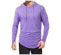 Men's Long Sleeve Hoodie, Men's Sports T-Shirt, Slim Fit Casual, Solid Colour, Regular Fit, Chic and Comfortable Top, Everyday Wearable Pullover for Outdoor Fitness