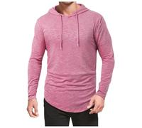 Men's Long Sleeve Hoodie, Men's Sports T-Shirt, Slim Fit Casual, Solid Colour, Regular Fit, Chic and Comfortable Top, Everyday Wearable Pullover for Outdoor Fitness