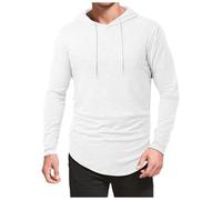 Men's Long Sleeve Hoodie, Men's Sports T-Shirt, Slim Fit Casual, Solid Colour, Regular Fit, Chic and Comfortable Top, Everyday Wearable Pullover for Outdoor Fitness
