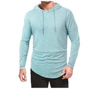 Men's Long Sleeve Hoodie, Men's Sports T-Shirt, Slim Fit Casual, Solid Colour, Regular Fit, Chic and Comfortable Top, Everyday Wearable Pullover for Outdoor Fitness
