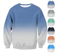 Mens Long Sleeve Jumpers Mens Round Neck Jumpers Gradient Casual Jumper Autumn Outdoor Pullover Relaxed Fit Smart Pullover Comfortable Fit Work Pullovers With Ribbed Cuff Lightweight Simple Jumper
