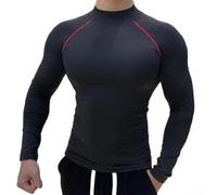 Men's Long Sleeve Mock Neck Shirt Elastic Fit