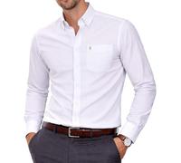Mens Long Sleeve Oxford Shirt, Button Down Collar & Pocket, Casual Office Work Weekender English Style. The English Oxford by Janeo British Apparel.