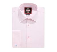 Mens Long Sleeve Pink Shirt,Wedding Work Formal Dress,Regular Fit (Sizes 14.5 to 22). Single and Double Cuff,by Janeo British Apparel. 14 Colours Available,Loose Cut Fit. (17.5 inches, Double)