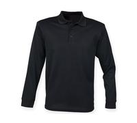 Men's Long Sleeve Pique Polo Shirt Coolplus Quick Dry Wicking Polyester Top